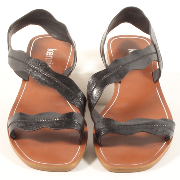 Kensie Nikolai Scalloped Gladiator Sandals Black - Picture 2 of 7